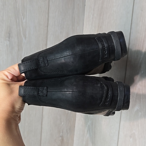 Sorel Women Joan of Arctic II Leather Hidden Wedge Colorblock shoes boots sz 7.5 - Picture 7 of 11